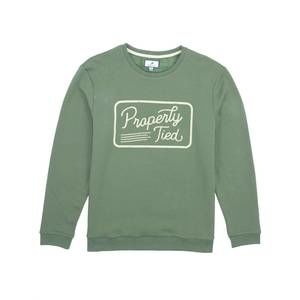 NEW PROPERLY TIED men's stride crew in pine